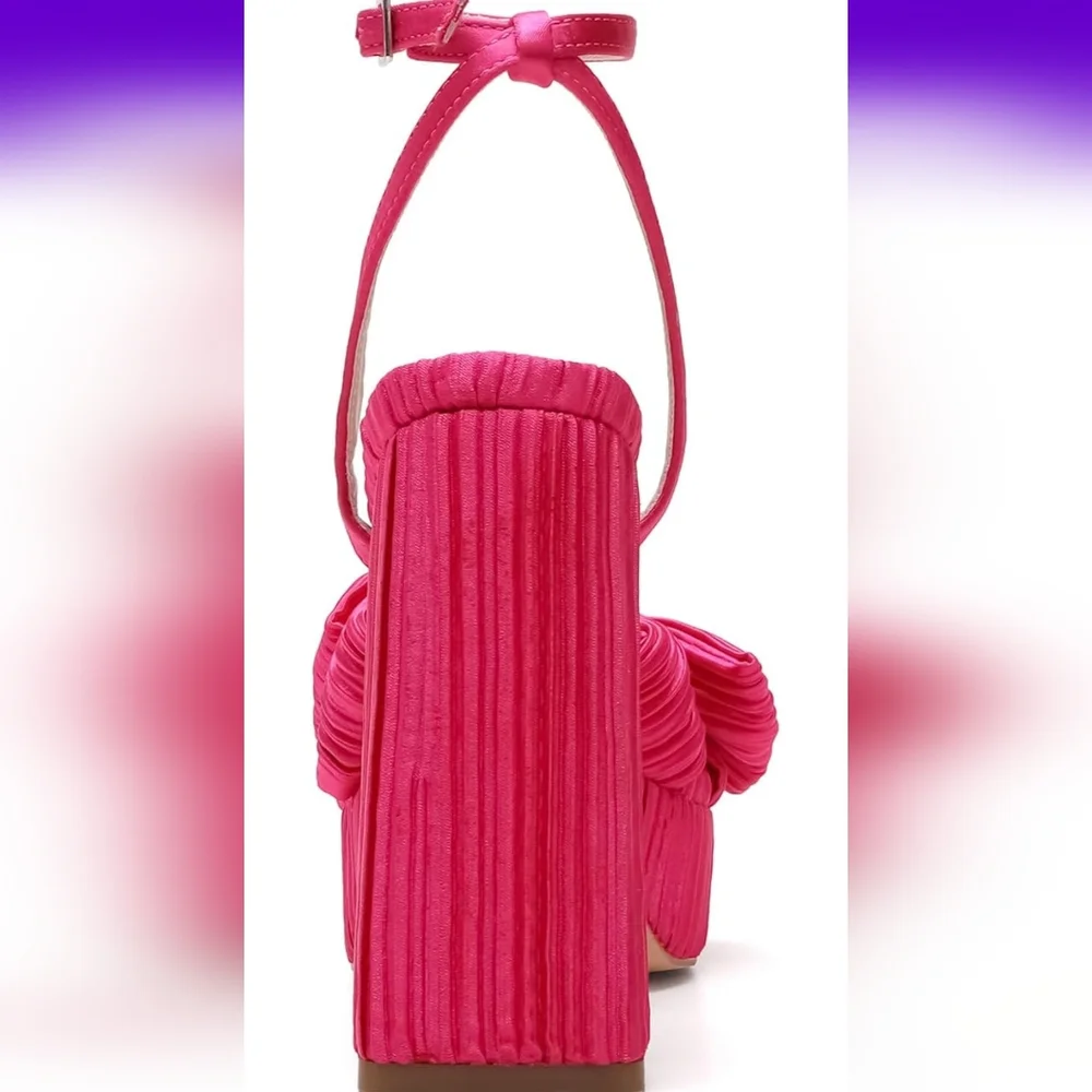 Hot Pink Ankle Strap Chunky High Heels Platform Prom Party Dress Shoes 9